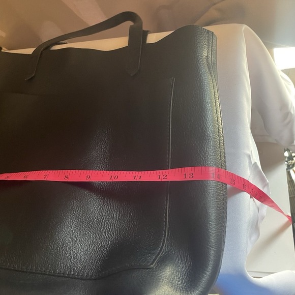 Madewell Medium Transport Leather Tote Black Bag Purse Shoulder Crossbody Color - Picture 14 of 15